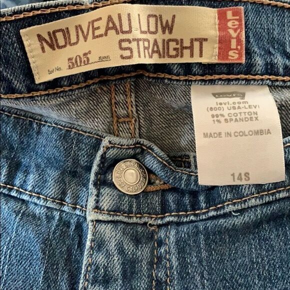 Levi's 505 Noveau Low Straight Jeans Size 14 - Picture 4 of 10